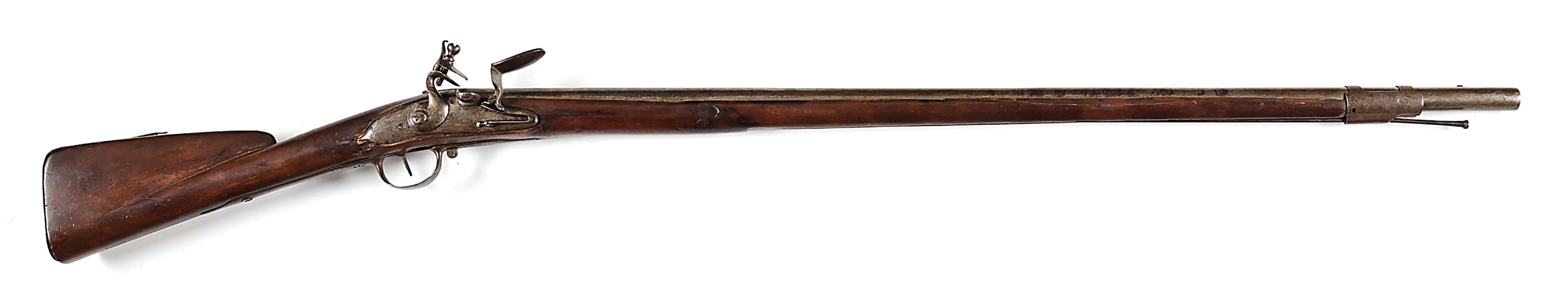 (A) AMERICAN ASSEMBLED FLINTLOCK REVOLUTIONARY WAR MUSKET WITH EARLY FRENCH COMPONENTS.