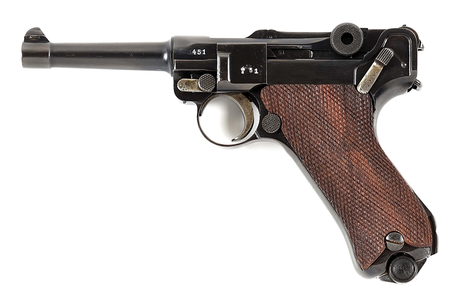 (C) SCARCE SIMSON & CO SUHL "1925" DATED GERMAN WEIMAR MILITARY P.08 SEMI-AUTOMATIC PISTOL.