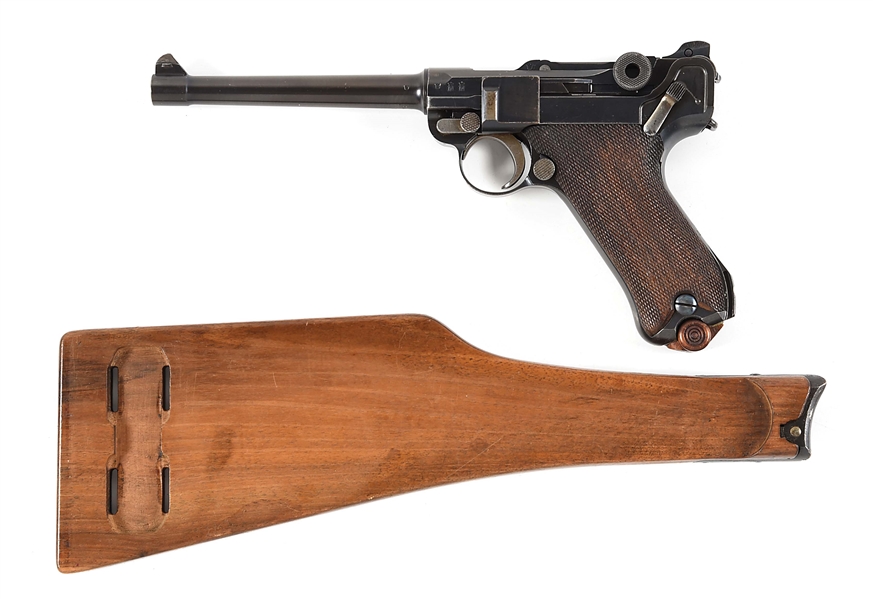 (C) DWM 1908 NAVY LUGER SEMI AUTOMATIC PISTOL.