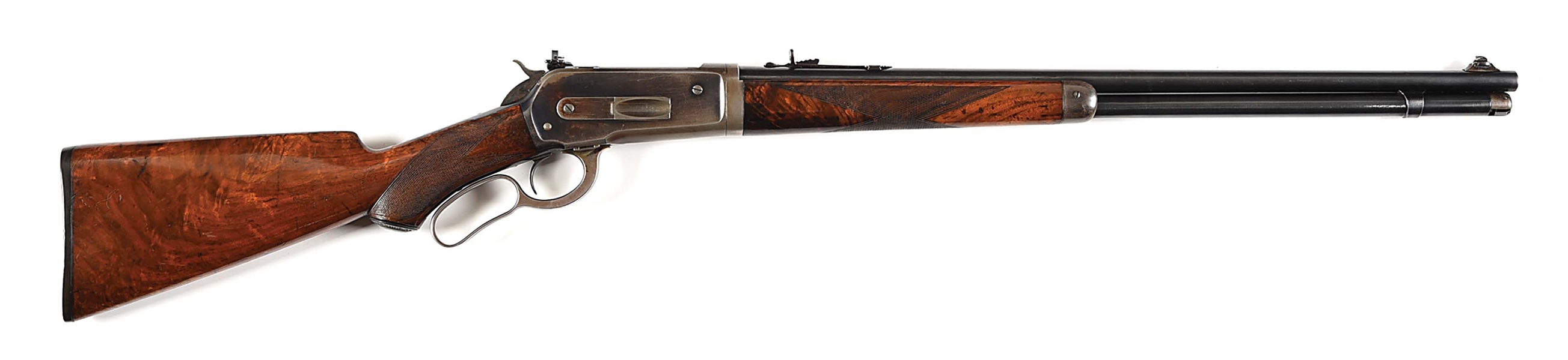 (C) DELUXE TAKEDOWN WINCHESTER MODEL 1886 LEVER ACTION RIFLE.