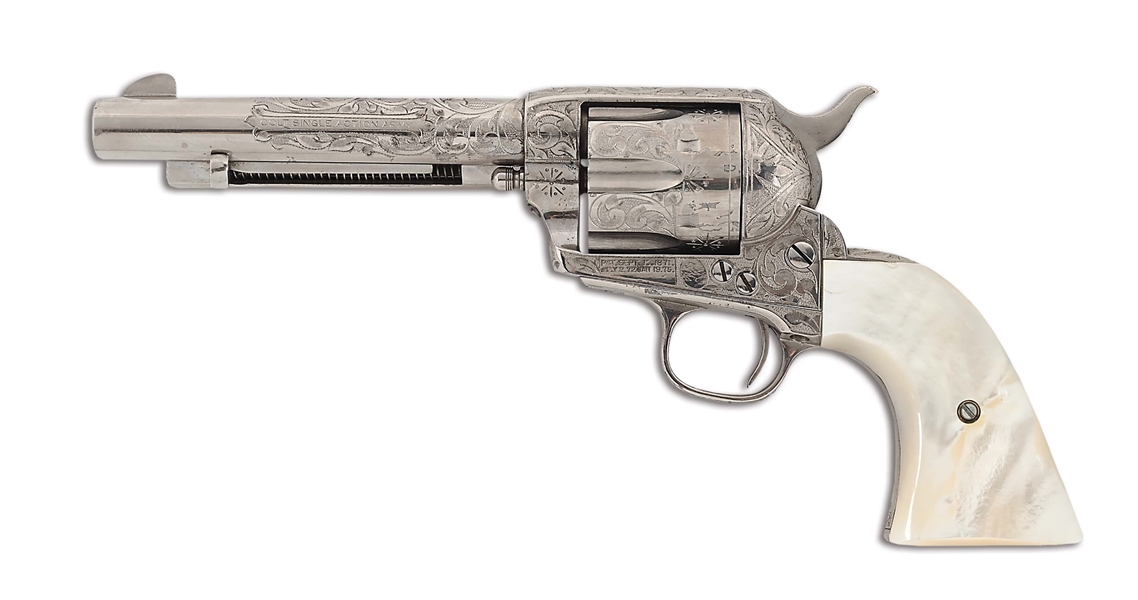 (A) ENGRAVED COLT SINGLE ACTION ARMY REVOLVER.