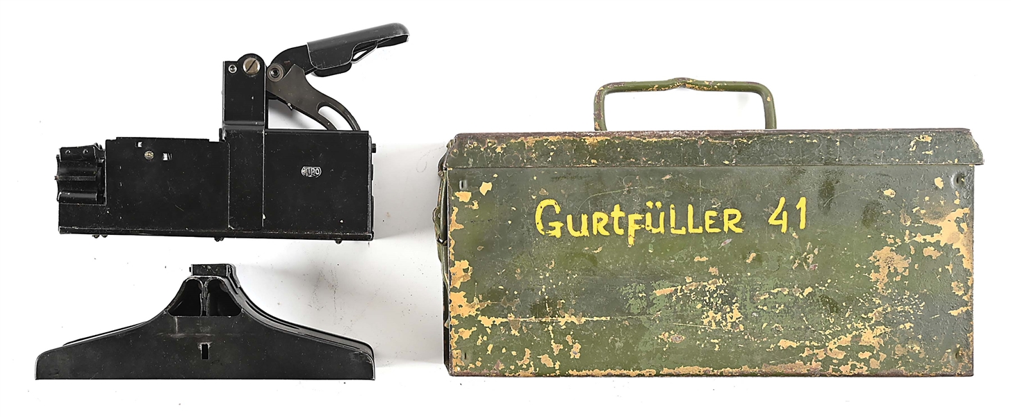 GERMAN MG34 / MG 42 MACHINE GUN PEDAL TYPE BELT LOADING MACHINE IN ORIGINAL “GURTFULLER 41” MARKED CAN.