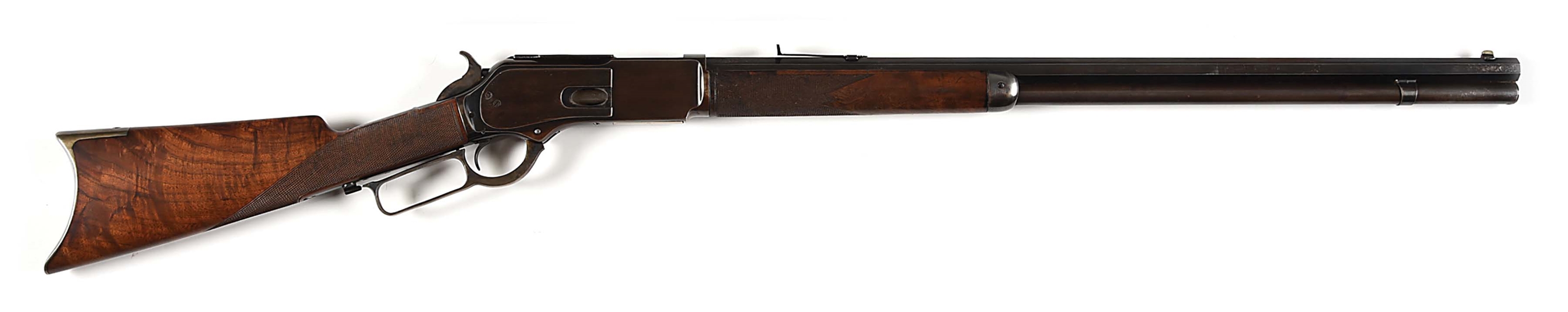 (A) UPGRADED DELUXE CONFIGURATION WINCHESTER MODEL 1876 LEVER ACTION RIFLE (1885).