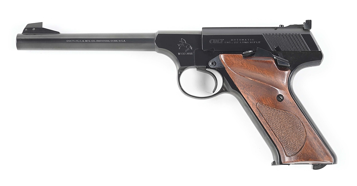 (M) BOXED COLT WOODSMAN 3RD SERIES SEMI AUTOMATIC .22 LR TARGET PISTOL.