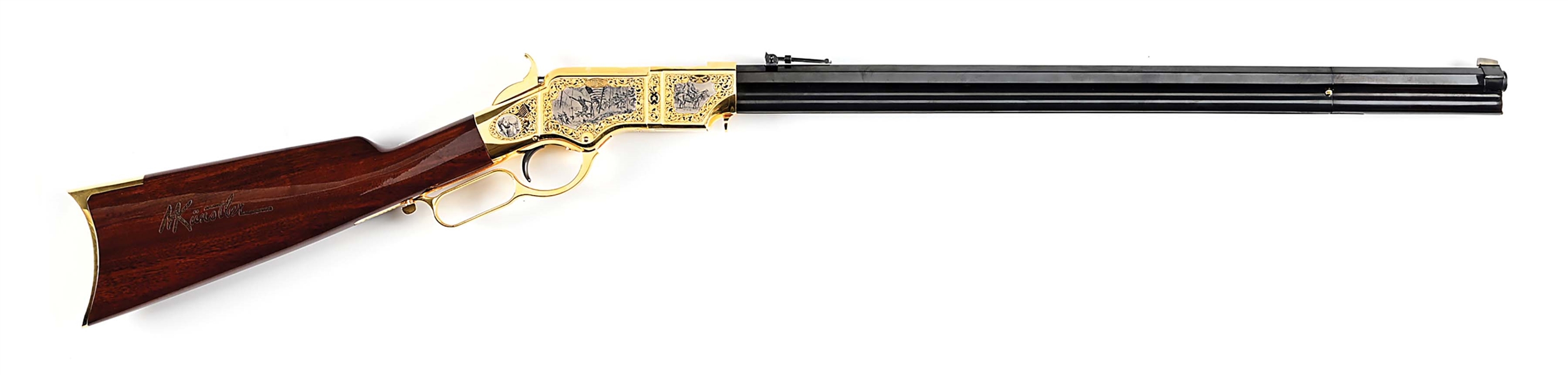 (M) MORT KUNSTLER CIVIL WAR TRIBUTE TAYLORS & CO. UBERTI MODEL 1860 HENRY LEVER ACTION RIFLE.