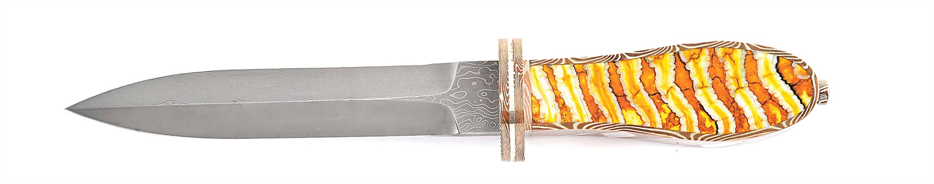 JIM SORNBERGER DAMASCUS BLADE CALIFORNIA DAGGER.