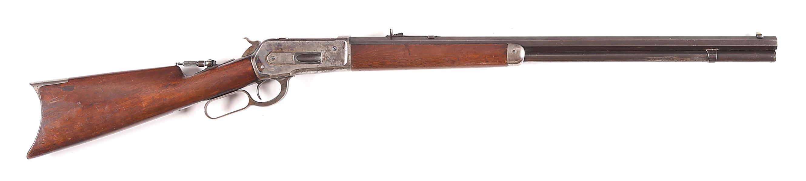 (A) FINE WINCHESTER MODEL 1886 LEVER ACTION RIFLE.