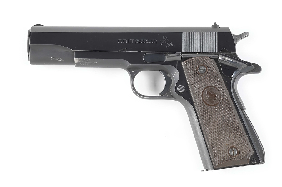 (C) BOXED COLT 1911A1 FAT BARREL .38 SUPER SUPER 38 SEMI AUTOMATIC PISTOL.