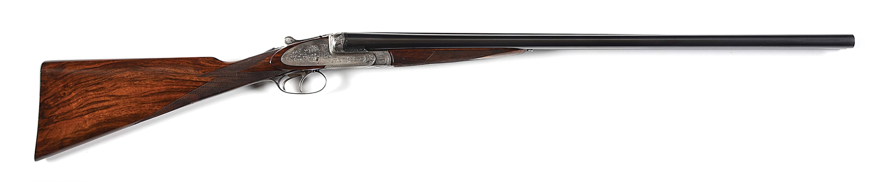 (C) JOHANN NOWOTNY 12 GAUGE SIDE BY SIDE SLE SHOTGUN.