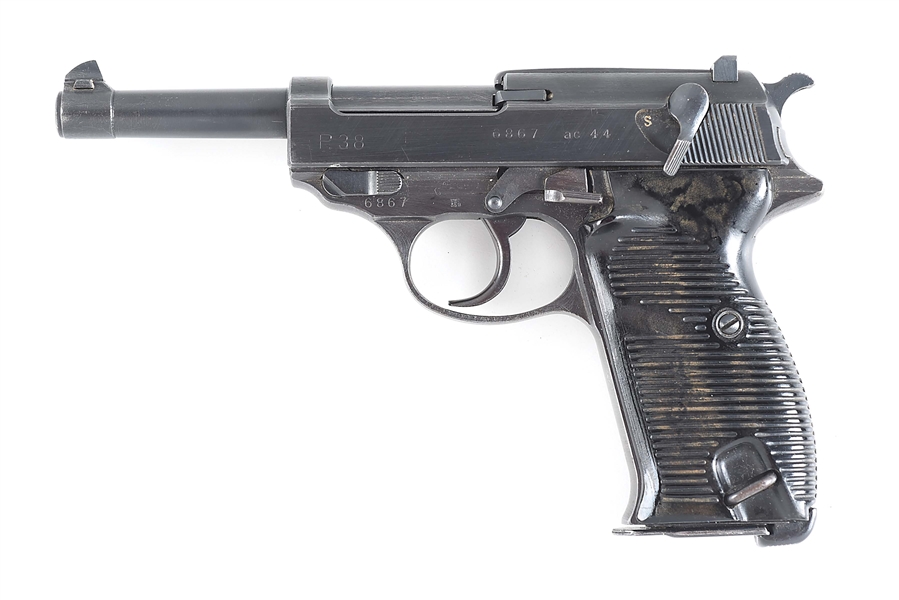 (C) WALTHER AC44 P.38 SEMI AUTOMATIC PISTOL WITH HOLSTER AND AMMUNITION.