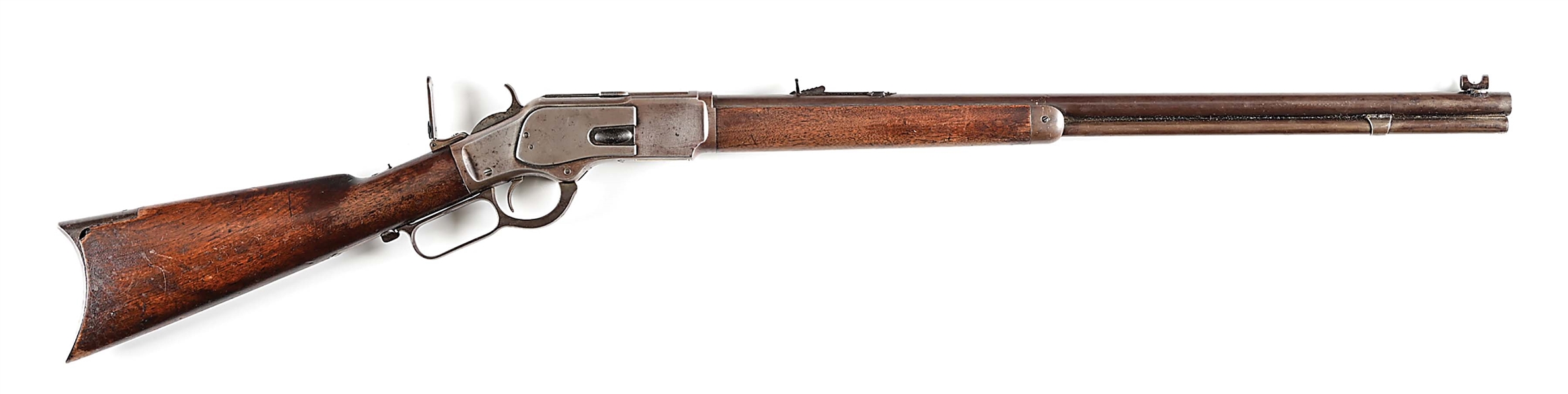 (A) WINCHESTER MODEL 1873 LEVER ACTION RIFLE.