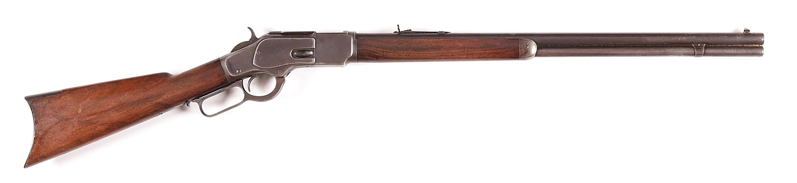 (A) WINCHESTER MODEL 1873 LEVER ACTION RIFLE.