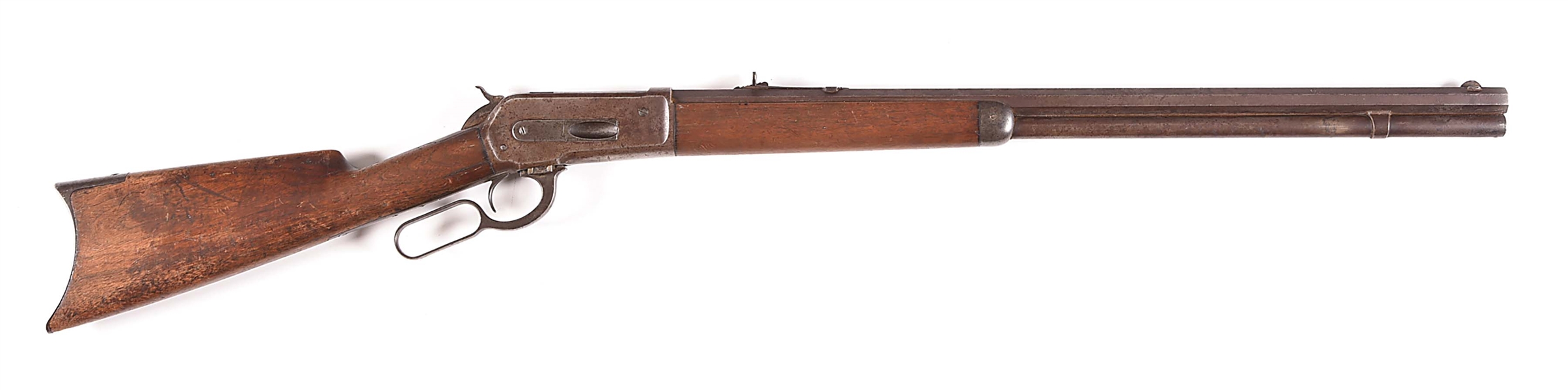 (A) WINCHESTER MODEL 1886 LEVER ACTION RIFLE IN .38-56 WCF.