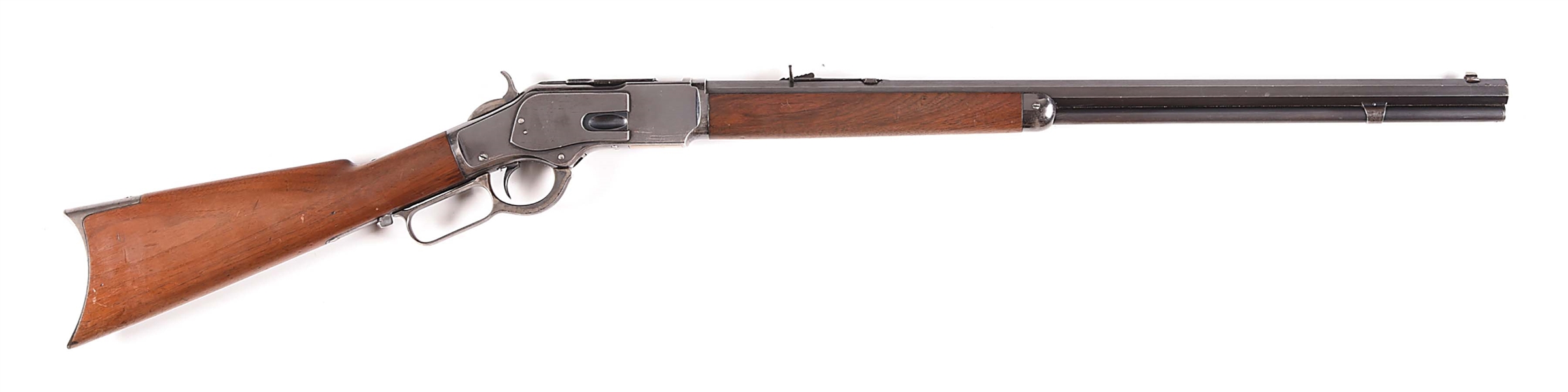 (A) WINCHESTER MODEL 1873 LEVER ACTION RIFLE (1885).