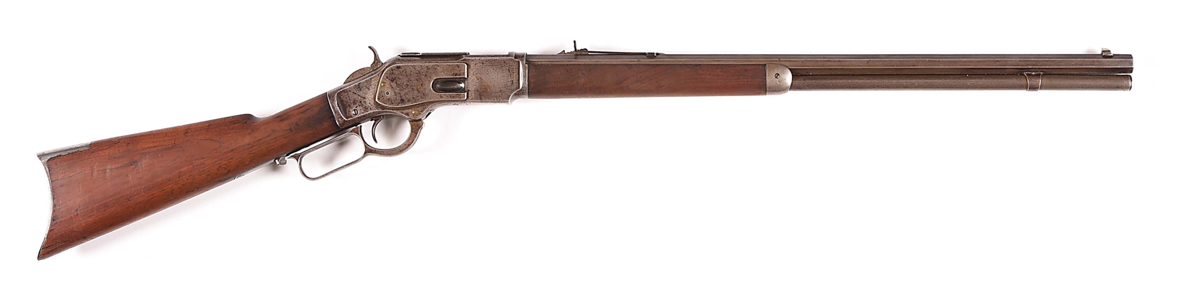 (A) WINCHESTER MODEL 1873 LEVER ACTION RIFLE.