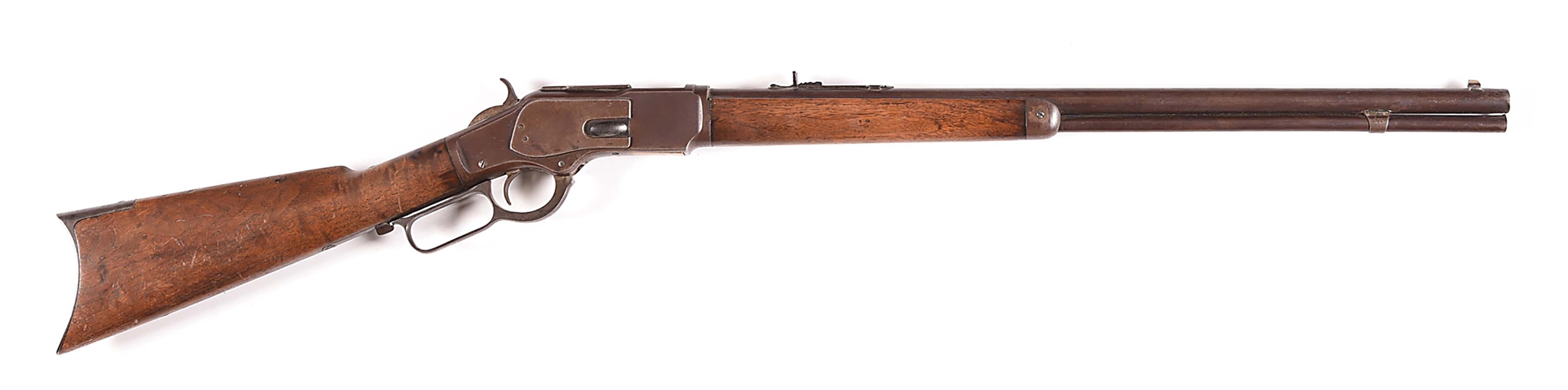 (A) WINCHESTER MODEL 1873 LEVER ACTION RIFLE.