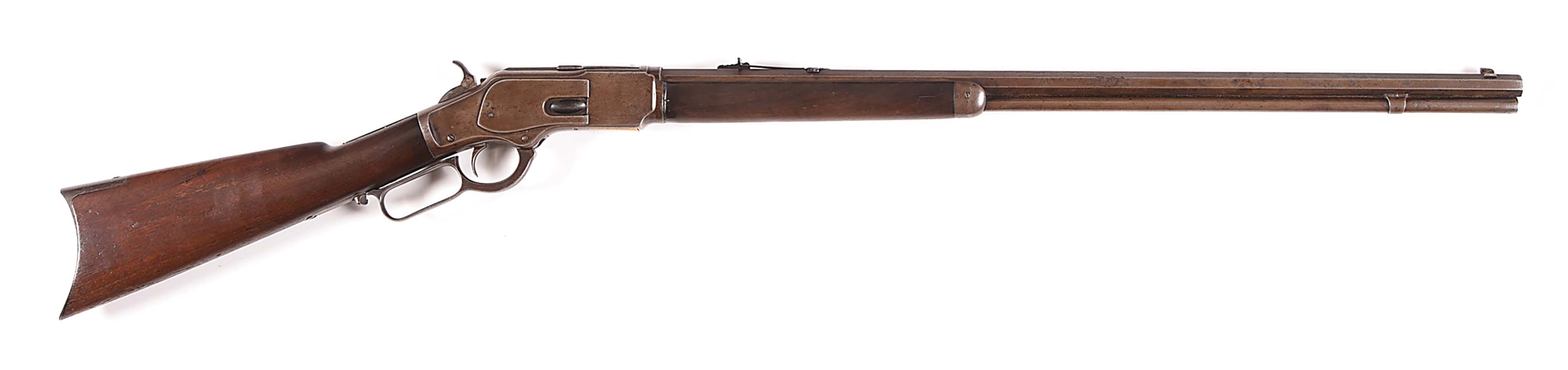 (A) EXTRA LENGTH WINCHESTER MODEL 1873 LEVER ACTION RIFLE.