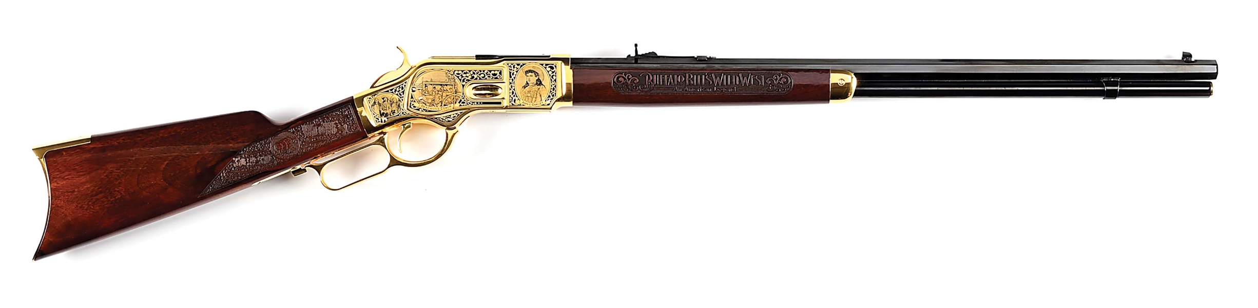 (M) BUFFALO BILL WILD WEST SHOW TRIBUTE TAYLORS & CO. UBERTI MODEL 66 LEVER ACTION RIFLE.