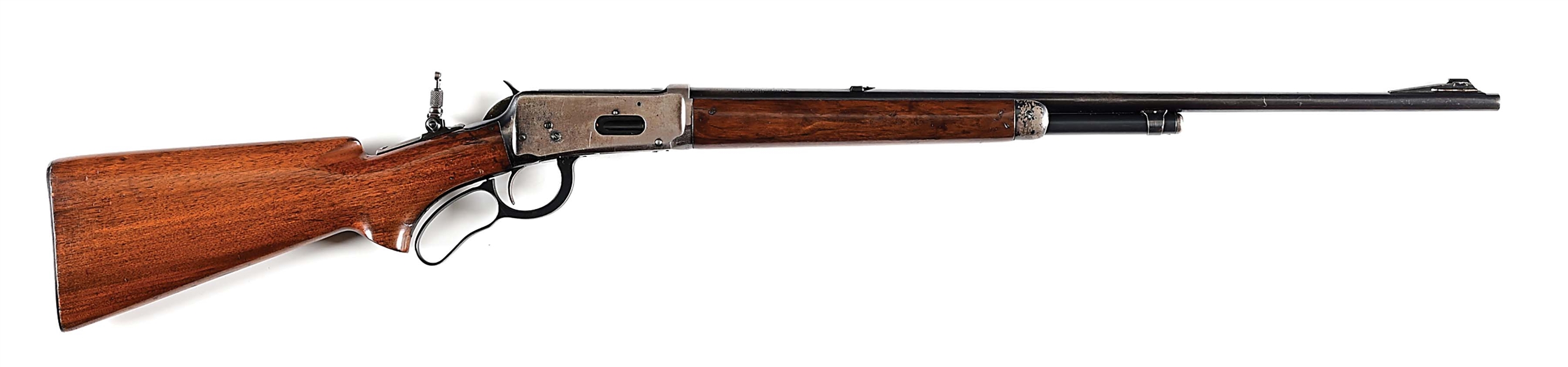 (C) PRE WAR WINCHESTER MODEL 64 LEVER ACTION RIFLE IN .25-35 WCF.