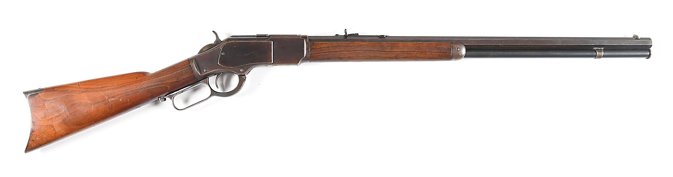 (C) WINCHESTER MODEL 1873 RIMFIRE LEVER ACTION RIFLE.