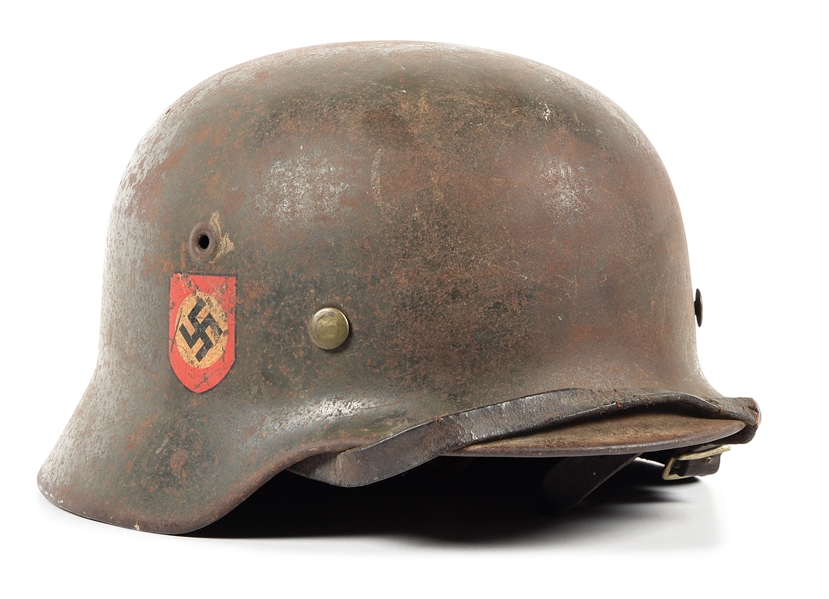 GERMAN WWII POLICE DOUBLE DECAL M40 HELMET.