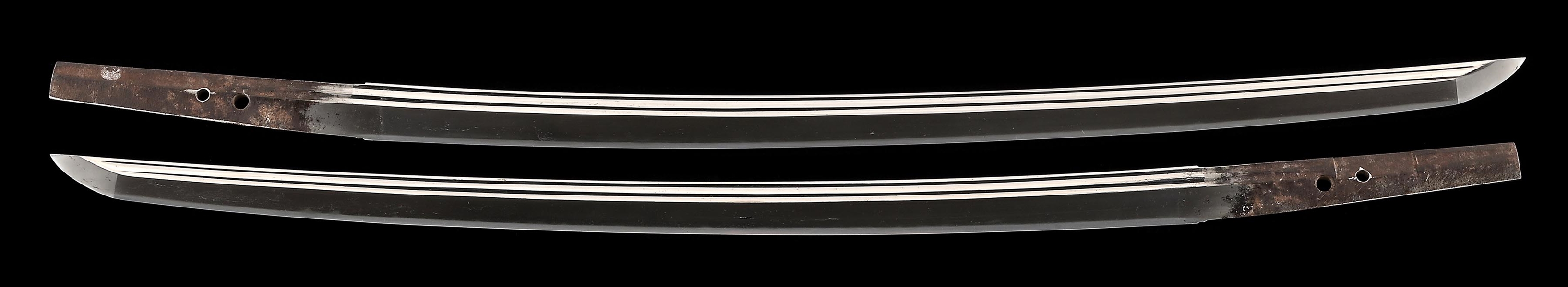 WAKIZASHI IN ITO NO MAKI TACHI MOUNTS OF KO DACHI SIZE.