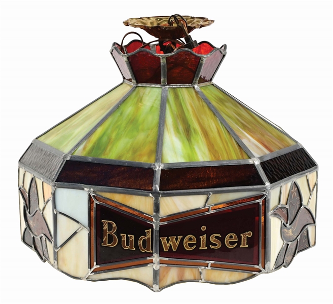 BUDWEISER PLASTIC STAINED GLASS CHANDELIER LAMP