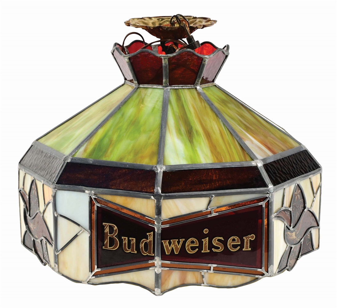 BUDWEISER PLASTIC STAINED GLASS CHANDELIER LAMP