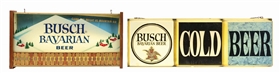 PAIR OF BUSCH BAVARIAN BEER GLASS & PLASTIC LIGHT-UP SIGNS