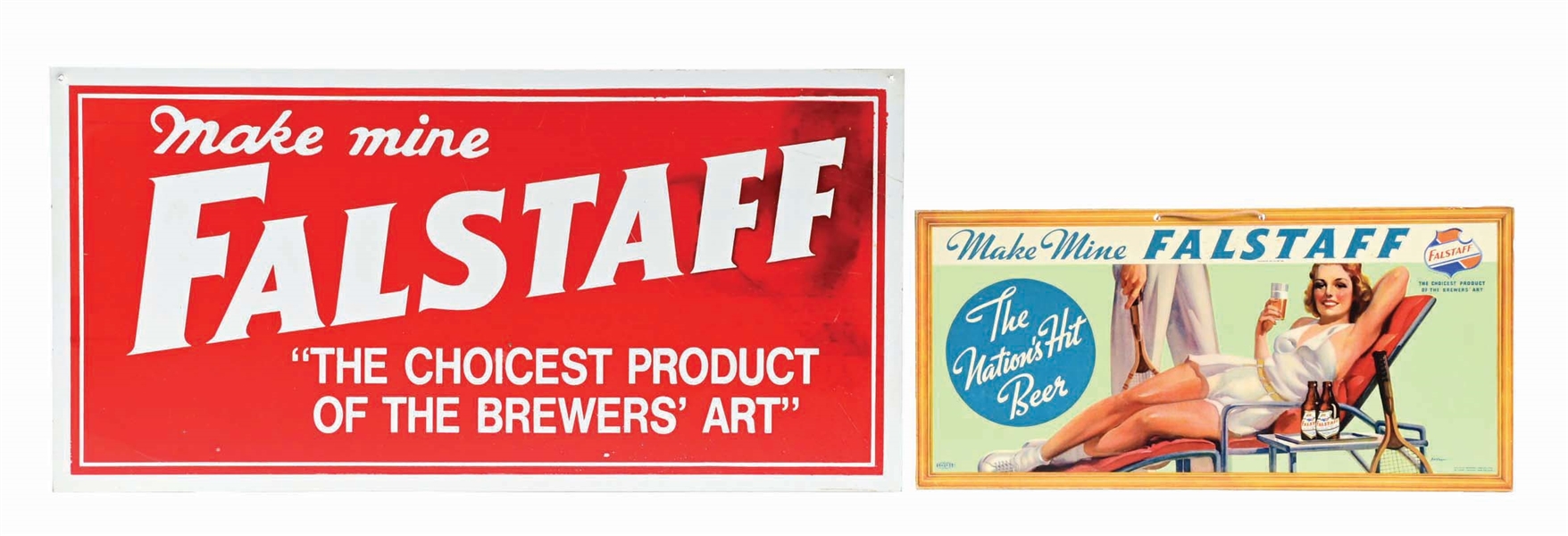 PAIR OF FALSTAFF BEER SIGNS