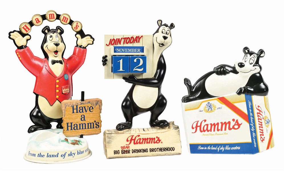 LOT OF 3: HAMMS BEER PLASTIC SIGNS