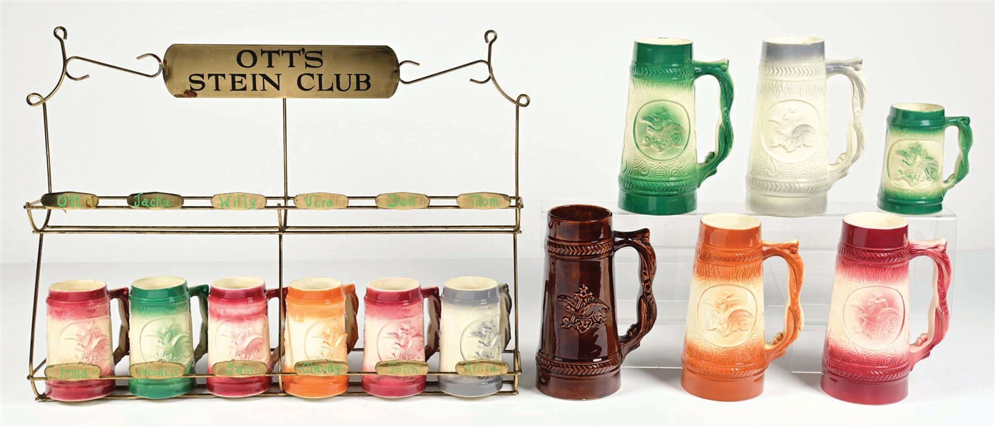 OTTO STEIN CLUB RACK W/ STEINS