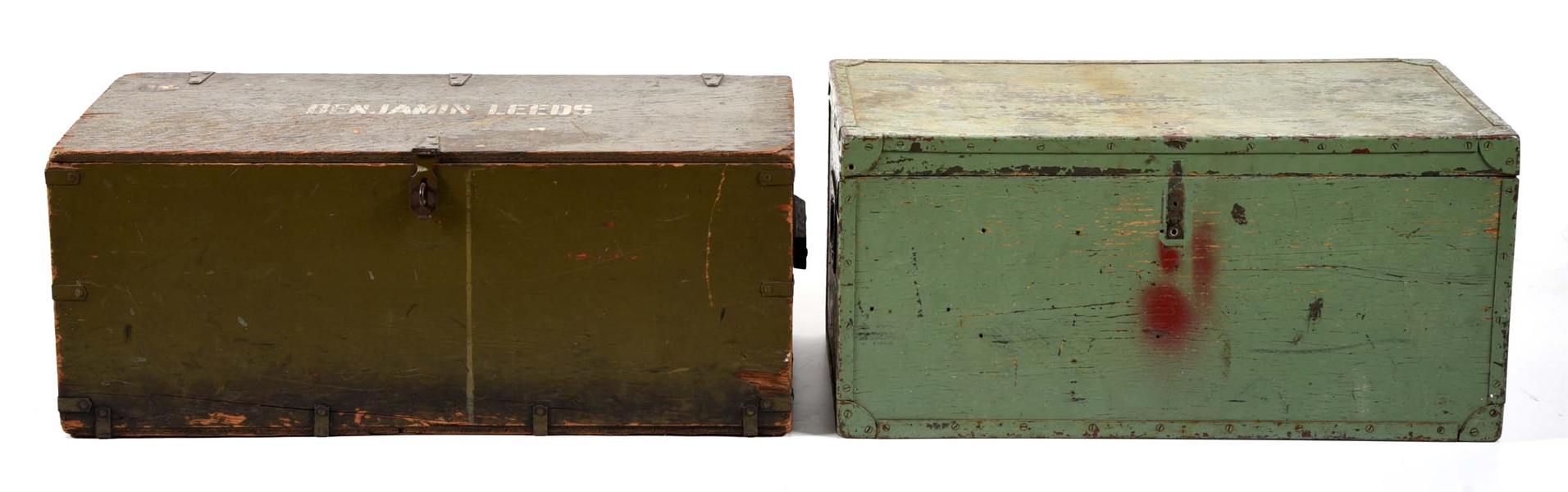 LOT OF 2: US WWII ERA FOOTLOCKERS.