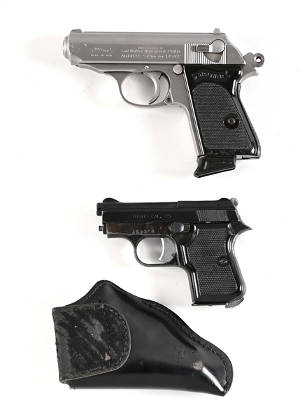 (M) LOT OF 2: WALTHER PPK AND FIE TITAN SEMI AUTOMATIC PISTOLS.