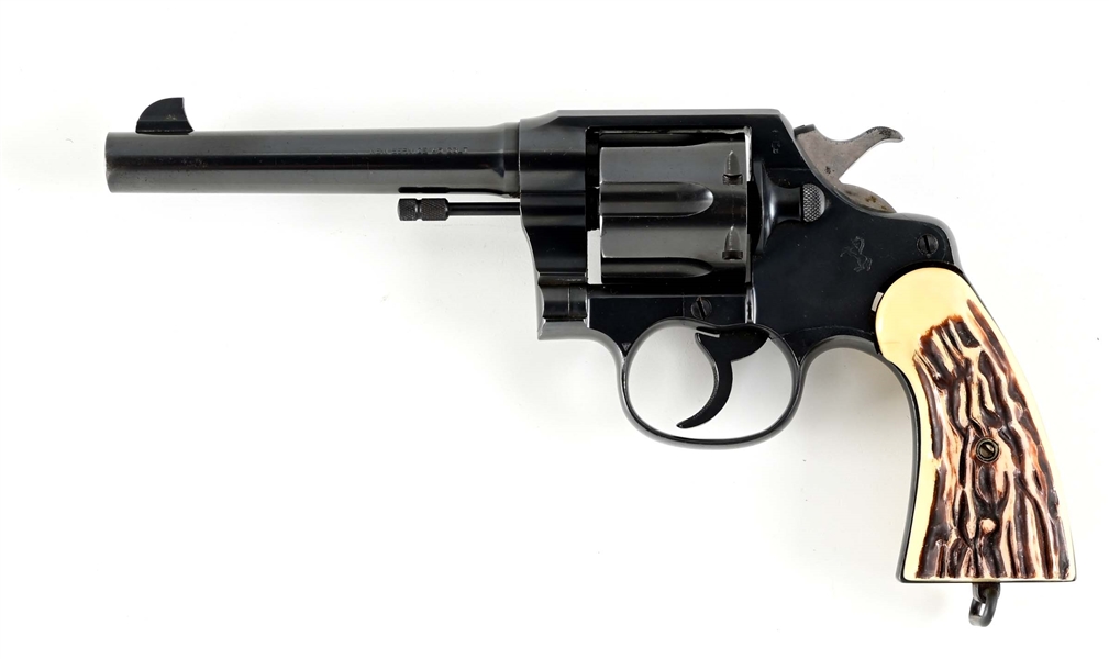 (C) COLT NEW SERVICE DOUBLE ACTION REVOLVER IN .45 COLT, REBARRELED.