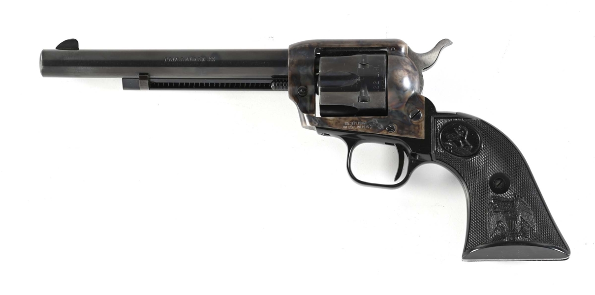 (C) COLT PEACMAKER .22 SINGLE ACTION REVOLVER.