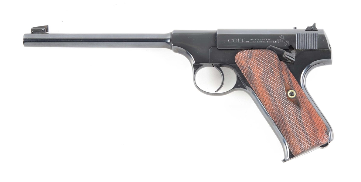 (C) COLT PRE WOODSMAN SEMI AUTOMATIC TARGET PISTOL.