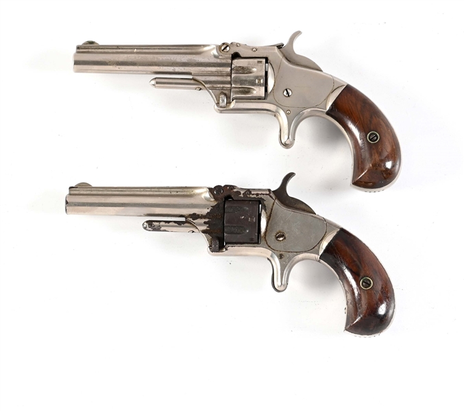 (A) PAIR OF SMITH & WESSON NO. 1 .22 RF TIP UP REVOLVERS.