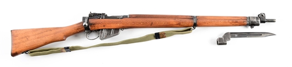 (C) BRITISH ENFIELD NO. 4 MK 1 BOLT ACTION RIFLE WITH BAYONET.