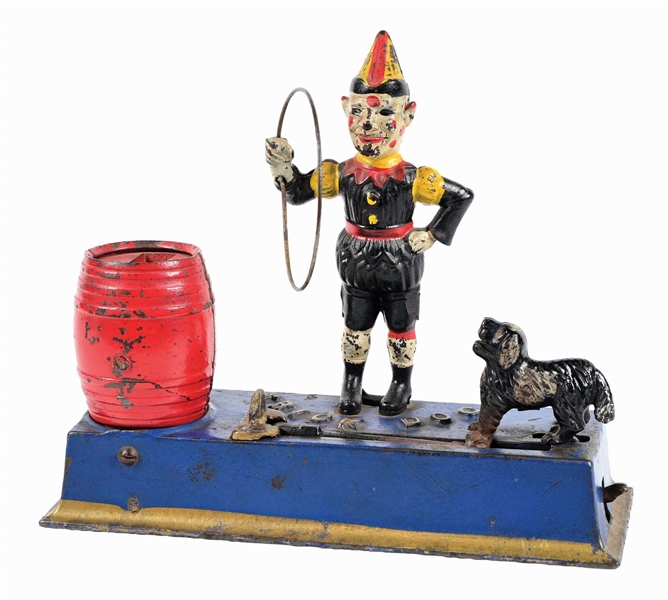 HUBLEY TRICK DOG CAST IRON MECHANICAL BANK