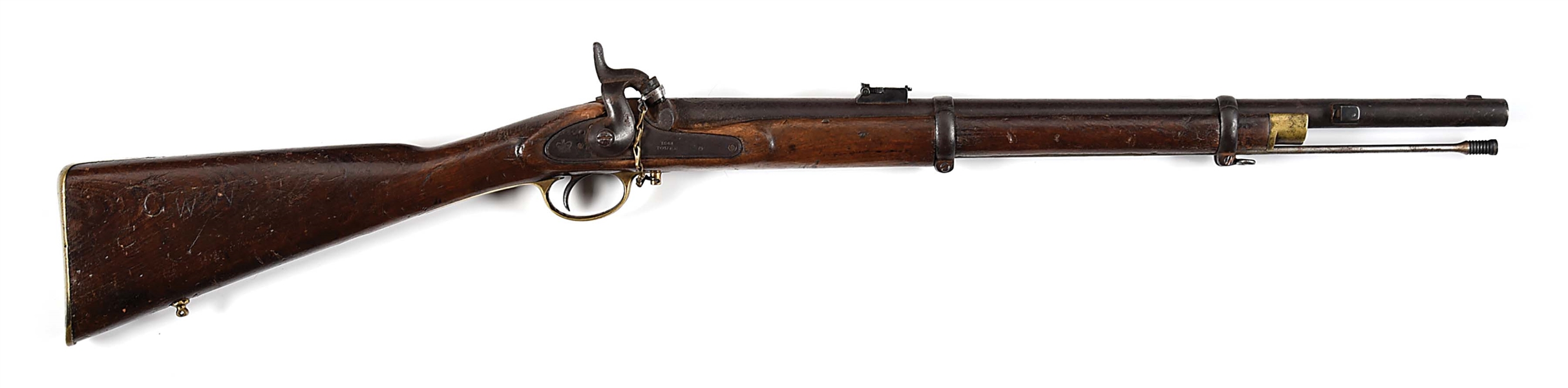 (A) CONFEDERATE MARKED ENFIELD TOWER P1853 ARTILLERY PERCUSSION CARBINE.