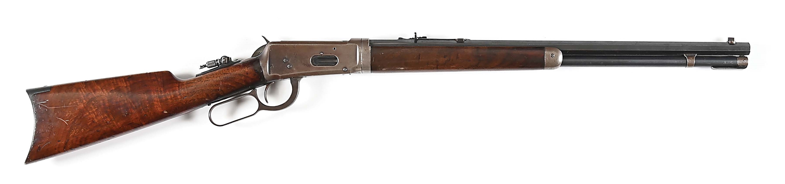 (C) TAKEDOWN WINCHESTER MODEL 1894 LEVER ACTION SHORT RIFLE IN .25-35 WCF.