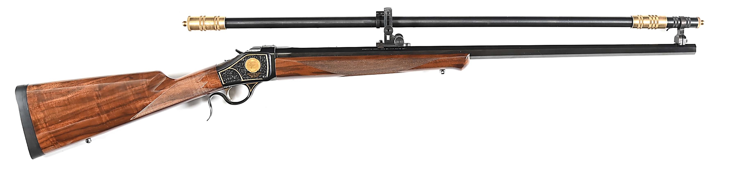 (M) FRIENDS OF THE NRA HIGH GRADE DELUXE BROWNING MODEL 1885 HIGH WALL .45-70 RIFLE WITH SCOPE.