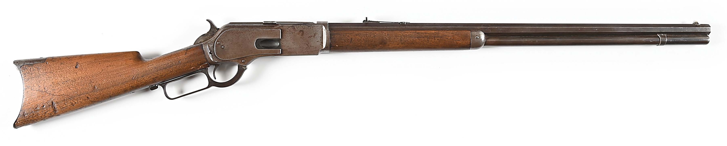 (A) WINCHESTER MODEL 1876 LEVER ACTION RIFLE (1883).