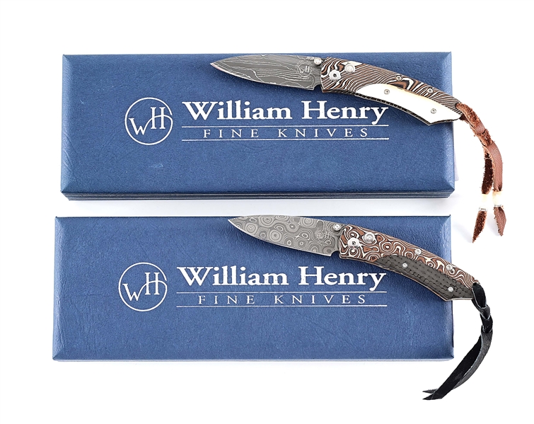 LOT OF 2: WILLIAM HENRY PIIKATTI COLLECTION KNIVES.