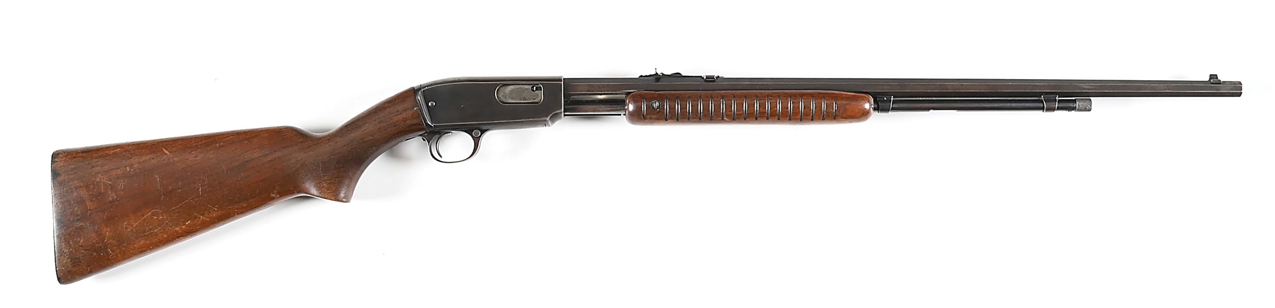 (C) OCTAGON BARREL WINCHESTER MODEL 61 SLIDE ACTION RIFLE (1947).