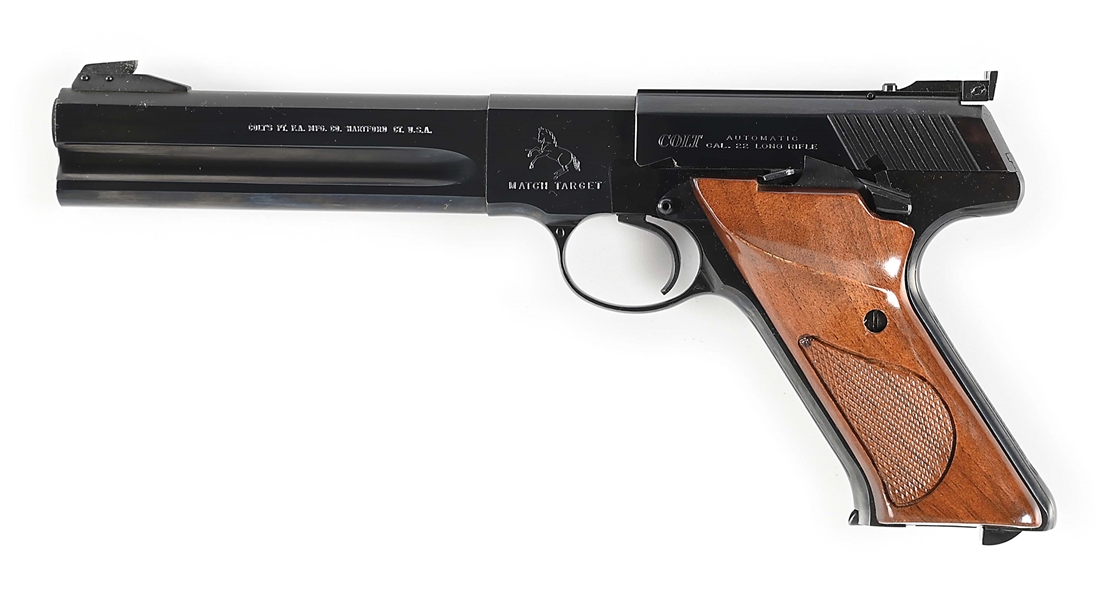 (C) BOXED COLT WOODSMAN MATCH TARGET SEMI AUTOMATIC PISTOL (1968).