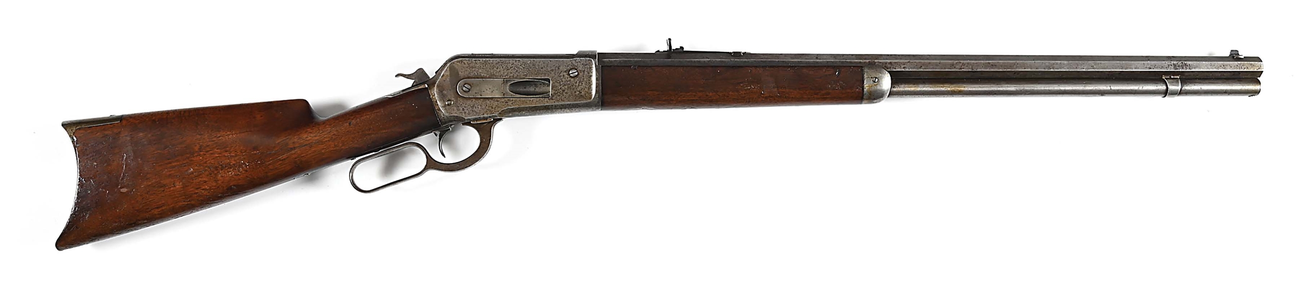 (A) WINCHESTER MODEL 1886 LEVER ACTION RIFLE.