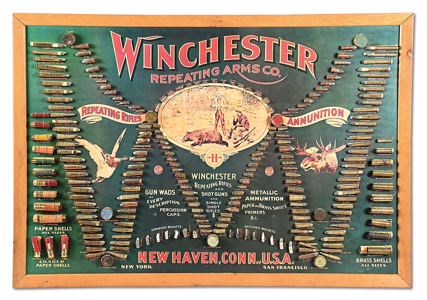 REPLICA WINCHESTER DOUBLE W CARTRIDGE BOARD.