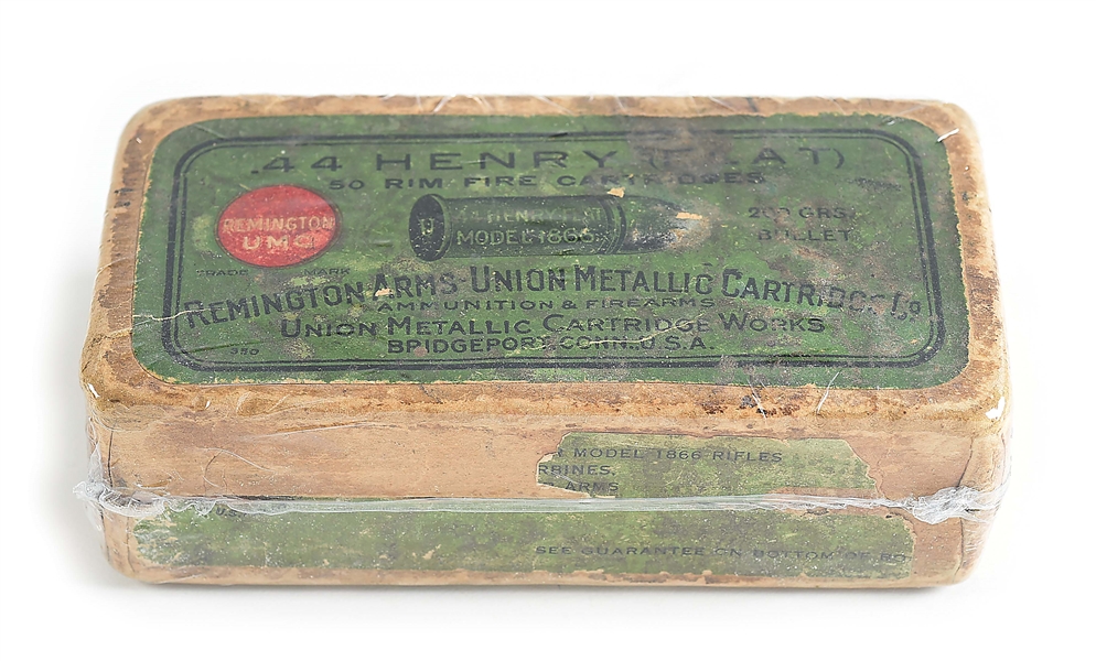 BOX OF REMINGTON ARMS-UMC .44 HENRY AMMUNITION.